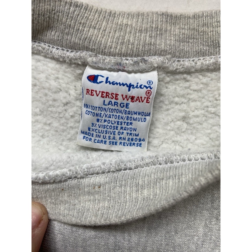 Vintage 90s Champion Reverse Weave Harvard Cut Sweatshirt Size L Gray Ivy League - Picture 5 of 14